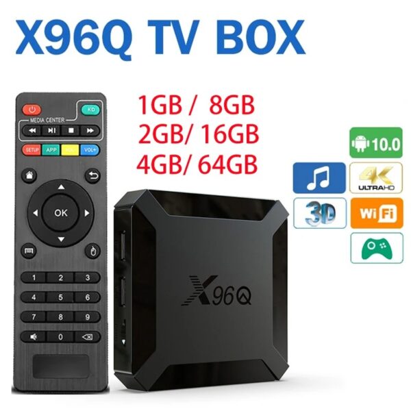 Android 10 X96Q TV Box 2GB 16GB Allwinner H313 Quad Core 4K Smart TV BOX Wifi X96 1GB 8GBSet Top Box