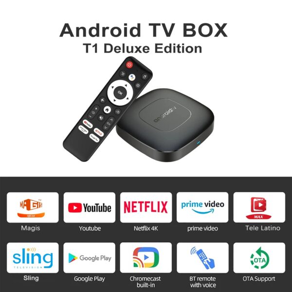 Smart Home Theater TV Box Android13 Allwinner H313 Google Assistant Netflix Streaming Bluetooth Media Player 2.4G/5G Wifi - Image 10