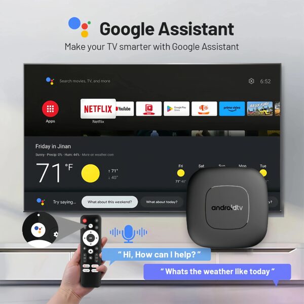 Smart Home Theater TV Box Android13 Allwinner H313 Google Assistant Netflix Streaming Bluetooth Media Player 2.4G/5G Wifi - Image 2