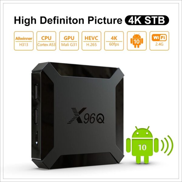 X96Q Android 10.0 TV Box Allwinner H313 Quad Core 4K 2.4G Wifi Smart TV BOX 2GB16G Google Player X96 Media Player Set Top Box - Image 9