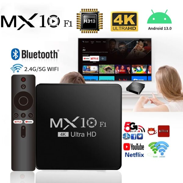 android tv box decoder 2024 4k android 13 mx10 f1 digital wholesale onn certificado smart android tv box - Image 5