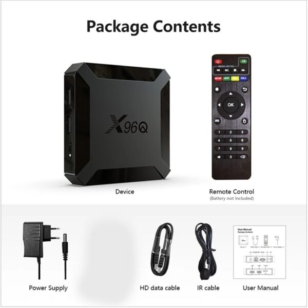 X96Q Android 10.0 TV Box Allwinner H313 Quad Core 4K 2.4G Wifi Smart TV BOX 2GB16G Google Player X96 Media Player Set Top Box - Image 3